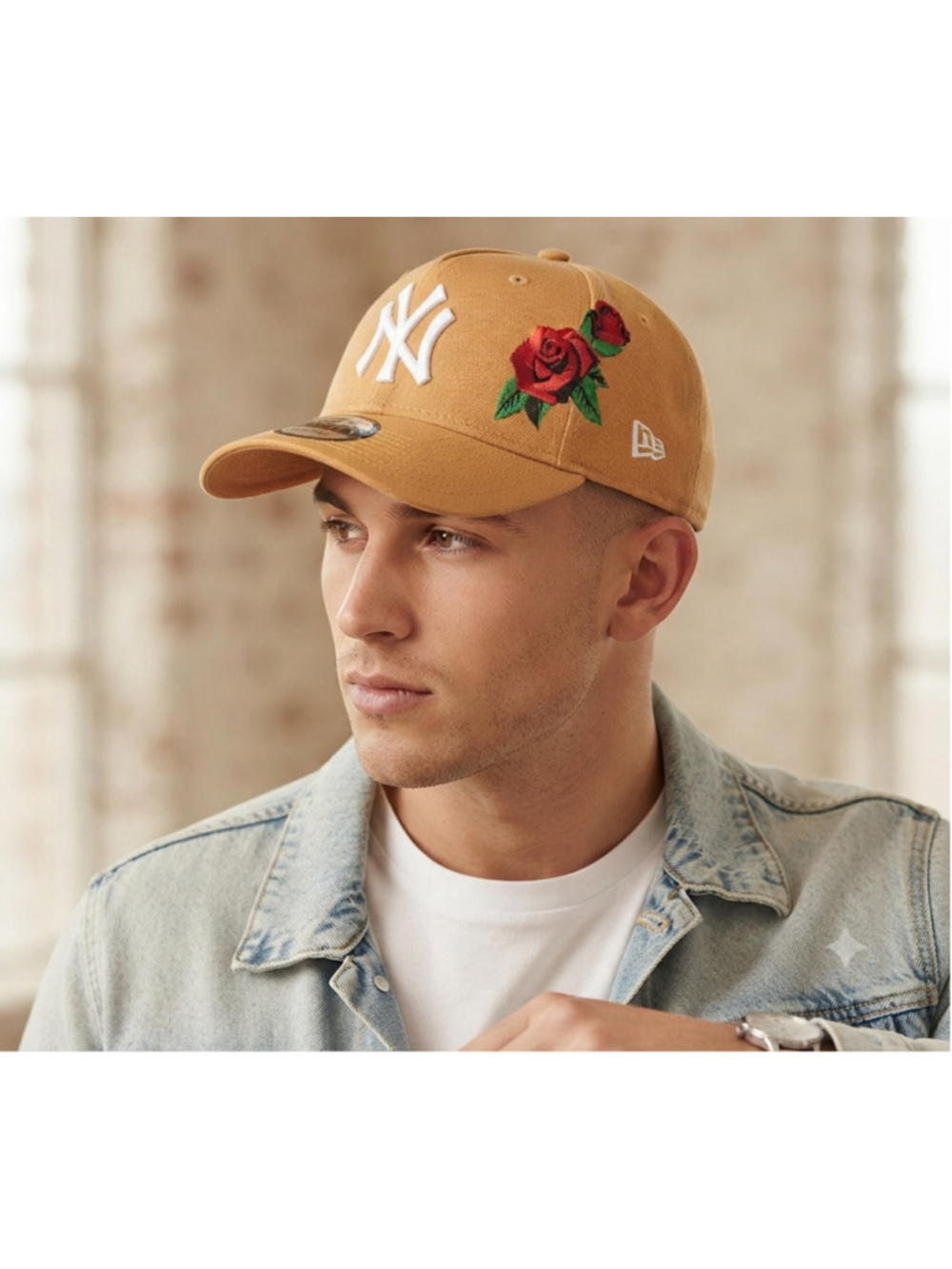 New Era New York Yankees Roses 9FORTY A-Frame Snapback Hat Cap Wheat - RARE - Picture 4 of 5